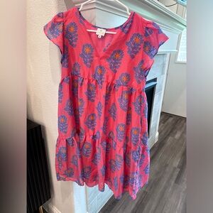 J Marie Floral Pink and Blue Women's Dress